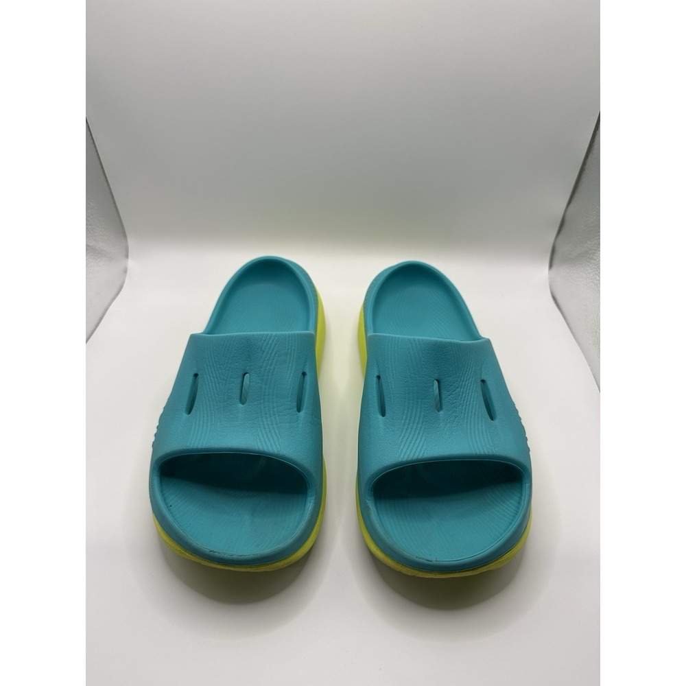 Hoka Ora Recovery Slides Blue And Yellow Youth 5